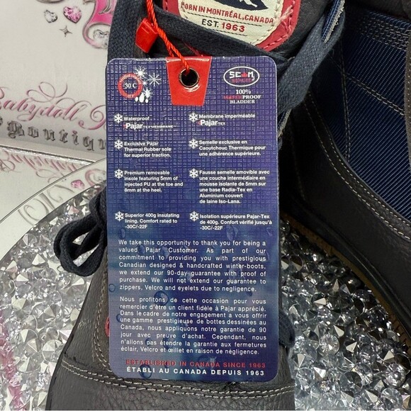 Pajar waterproof boots Navy and Charcoal Lace-Up Winter Boot with Brown Sole main image 5